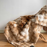 Premium Tie-Dye Faux Fur Rabbit Plush Sofa Blanket | Yedwo